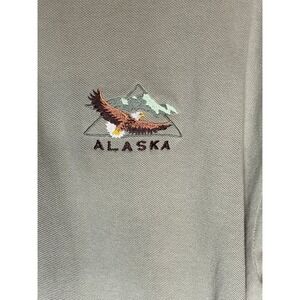 VTG Alaska Polo Shirt Men's XL Eagle Embroidered Graphic Stedman by Hanes